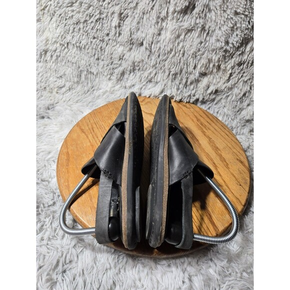 Born Kapri Womens Size 7 Black Leather Strappy Toe Wrap Comfort Wedge Sandals - Picture 5 of 7